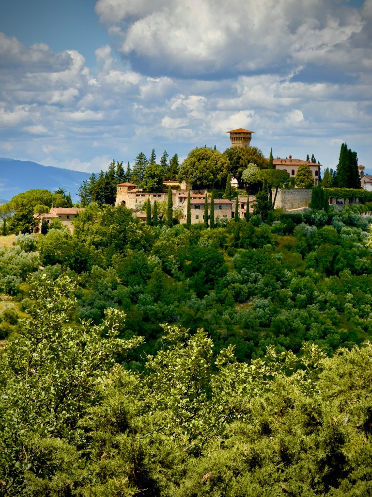 Chianti-Landschaft mit Bäumen und Grünflächen